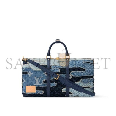 LOUIS VUITTON DENIM KEEPALL BANDOULIÈRE 50 M26117 (50*29*23cm)